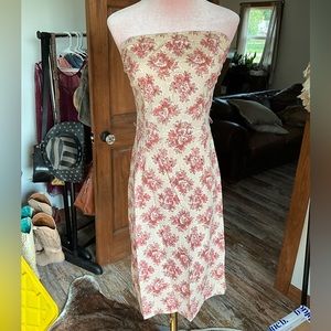 Strapless print dress